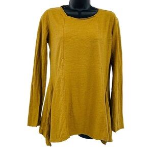 Cut Loose cotton linen tunic with pockets mustard yellow lagenlook size XS
